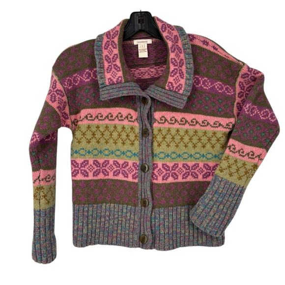 Sundance Sweaters - Sundance Fair Isle Cardigan Sweater Womens Small Cottagecore Prairie